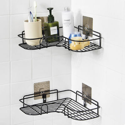 Iron Bathroom Corner Storage Rack , 5KG Loading Corner Storage Holder Shelf