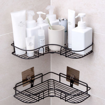 Iron Bathroom Corner Storage Rack , 5KG Loading Corner Storage Holder Shelf