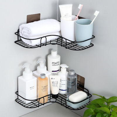 Iron Bathroom Corner Storage Rack , 5KG Loading Corner Storage Holder Shelf