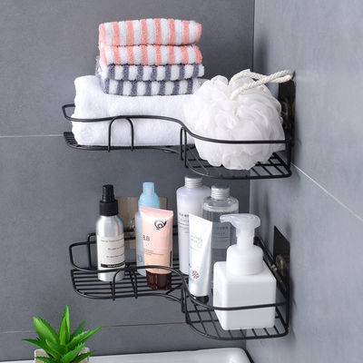 Iron Bathroom Corner Storage Rack , 5KG Loading Corner Storage Holder Shelf